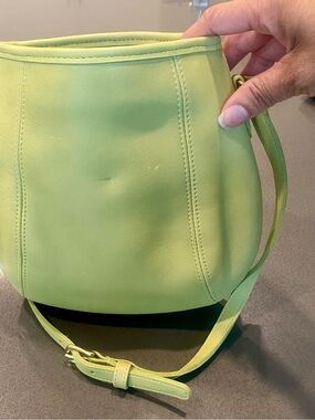 Coach Lime Green Leather Crossbody Bag